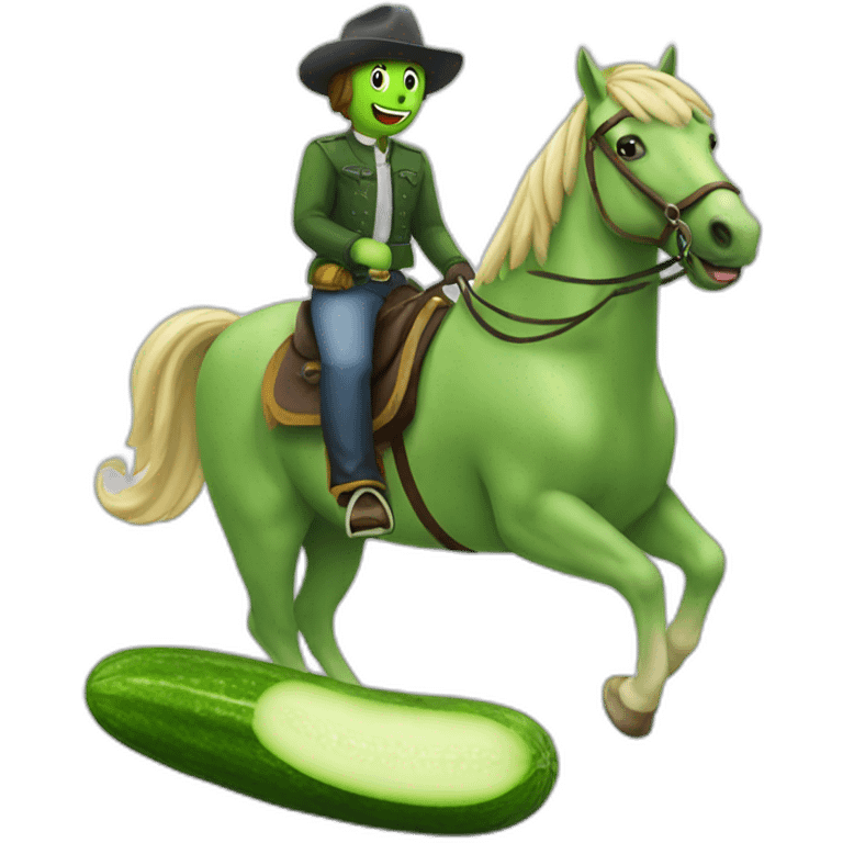 Cucumber riding an horse emoji