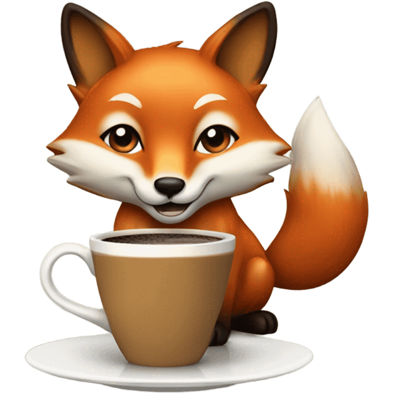 fox with coffee emoji