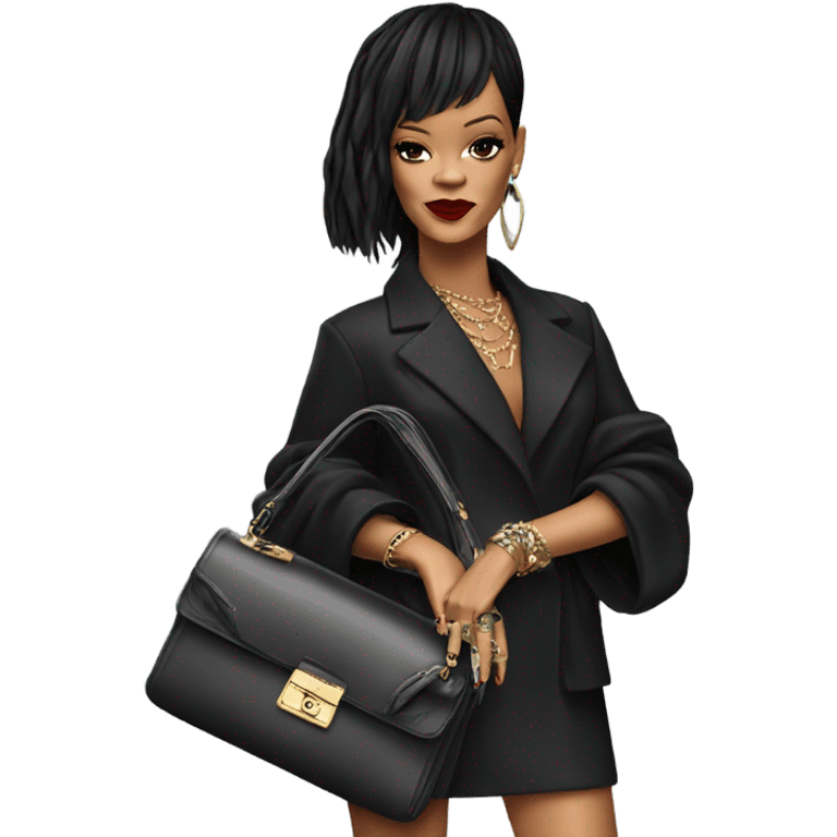 Rihanna with bag emoji