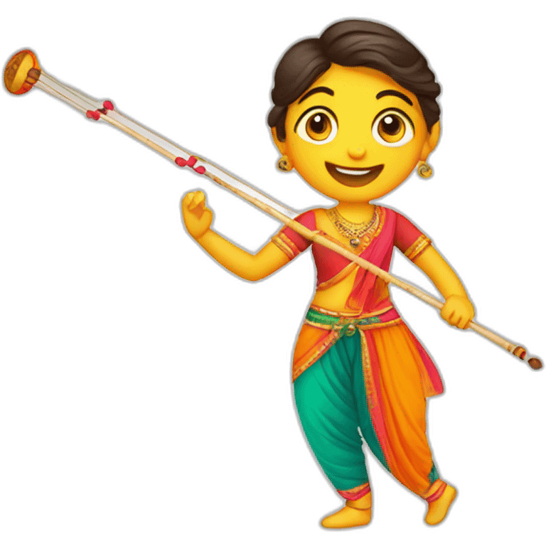 Playing dandiya emoji