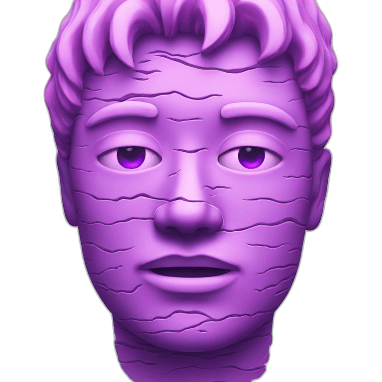 Vaporwave scarred face emoji