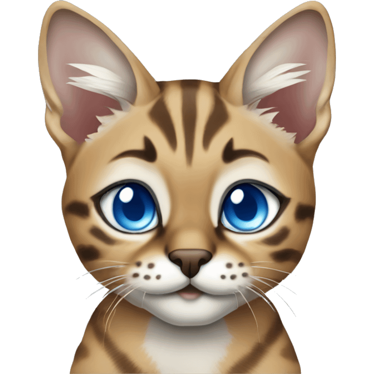 Lynx Bengal cat with Blue eyes sitting emoji