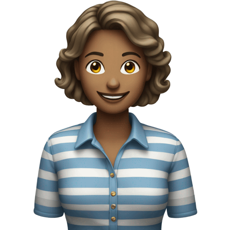 smiling woman  in striped shirt emoji