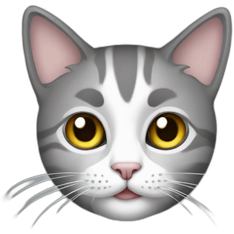 Cat-gray-white emoji