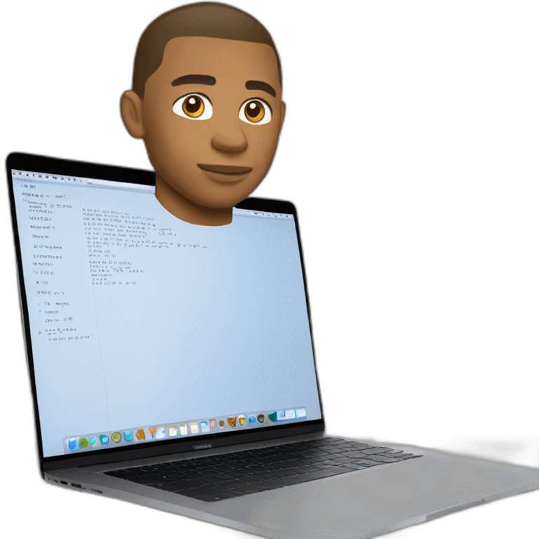 mbappe coding on a macbook emoji