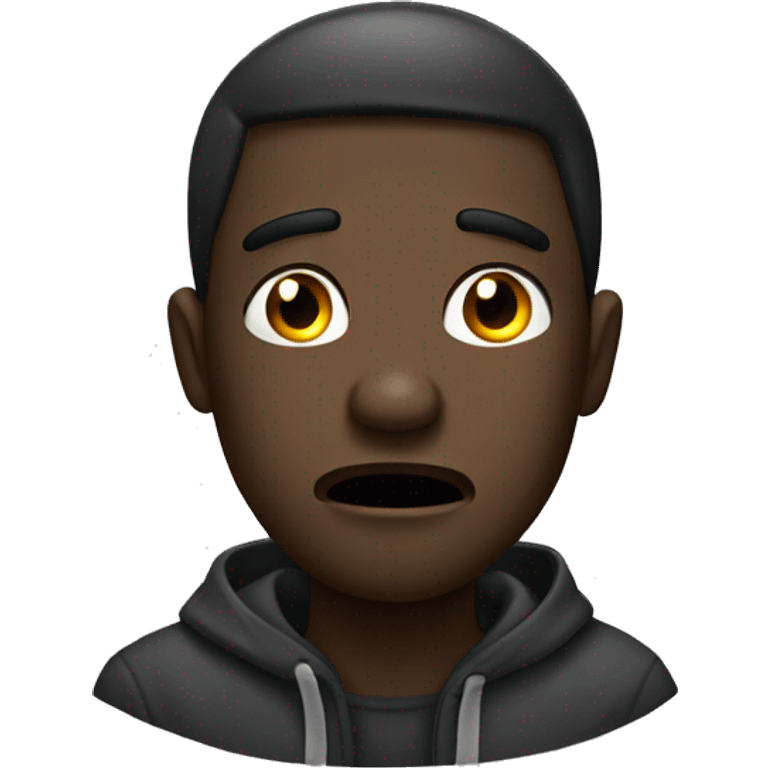 Dark-skinned man, he has tears, emoji. crying, roaring, sad. black. crying a lot. you can see tears in a stream emoji