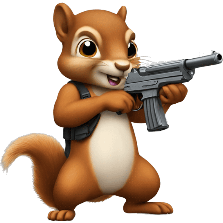 Squirrel with a gun emoji