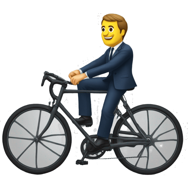 MACRON SUR UN VELO emoji