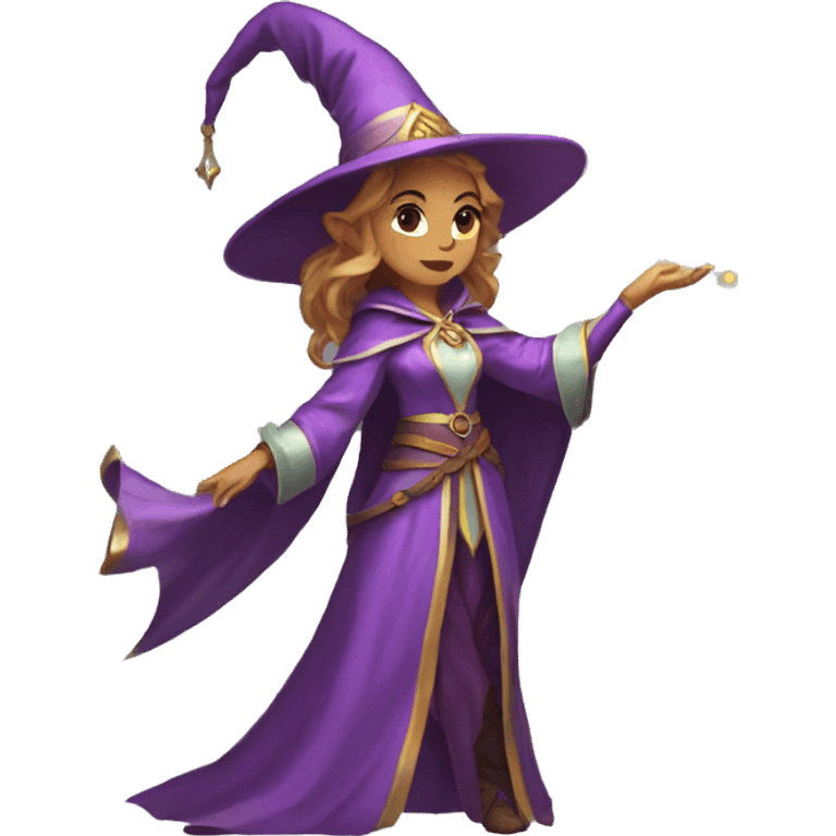 D&D female noble wizard elf casting a spell  emoji