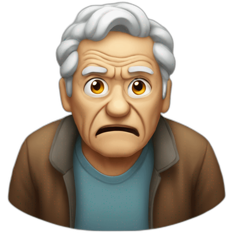 angry old person floating conversation emoji