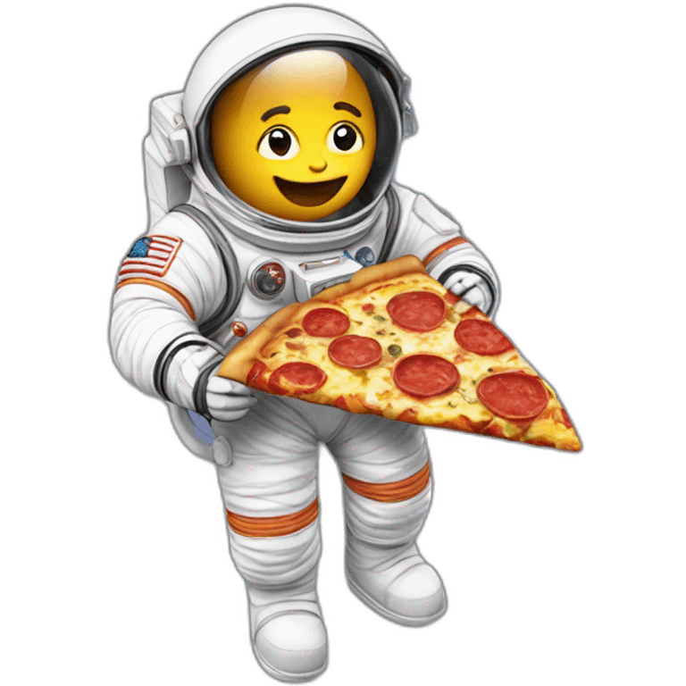 Astronaut eating pizza on the moon emoji