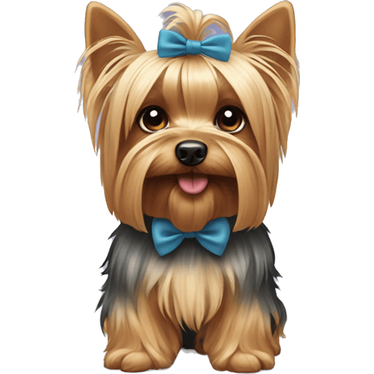 Yorkshire Terrier with a bow emoji