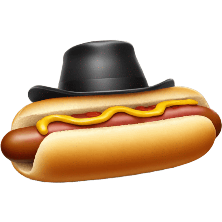 Hot dog with hat emoji