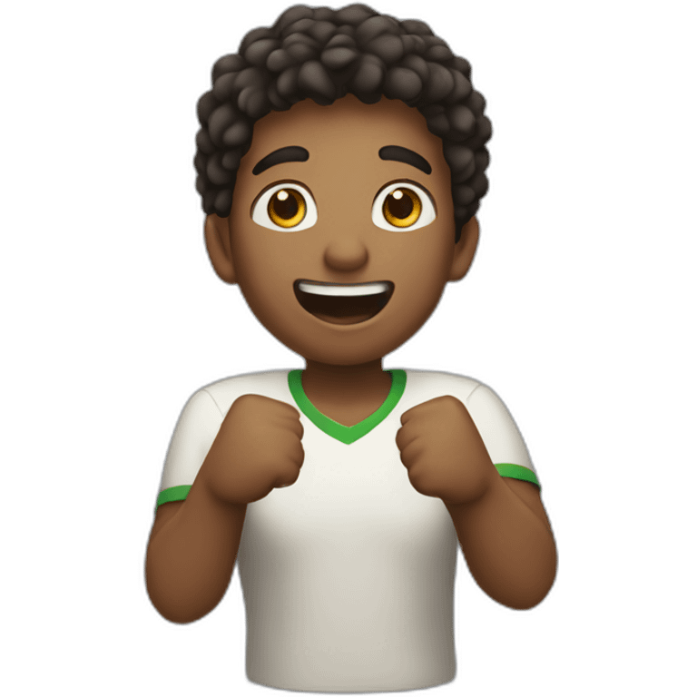 a young man cheering emoji