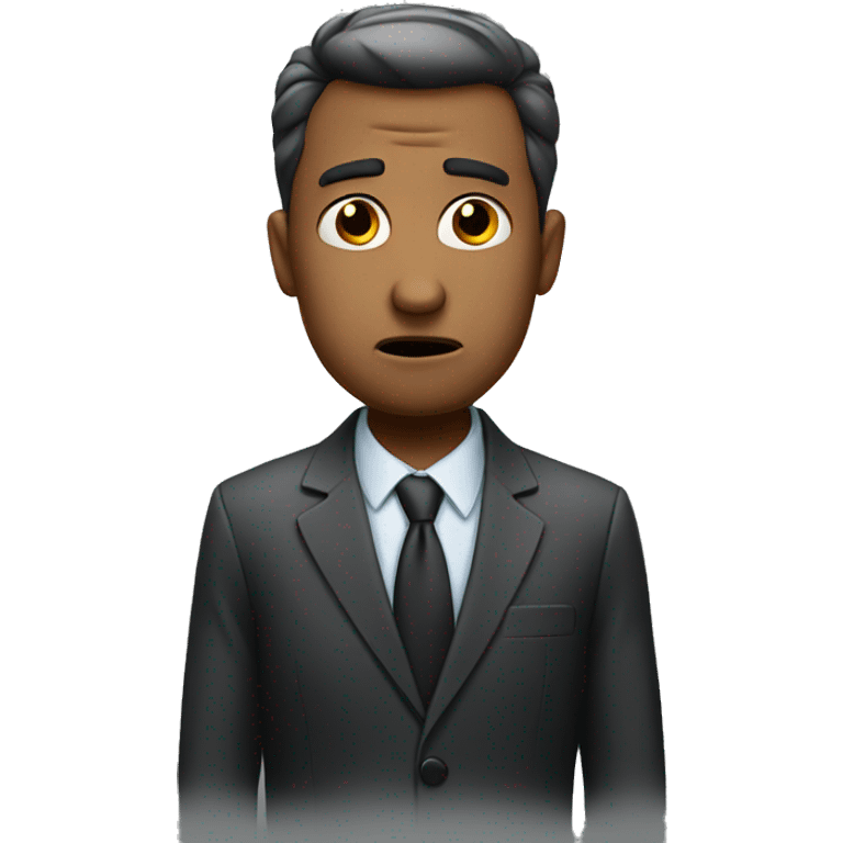 worried business man emoji