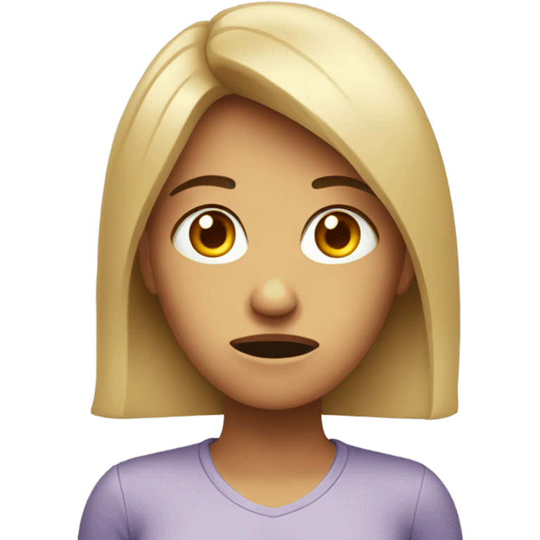 anxious looking woman emoji