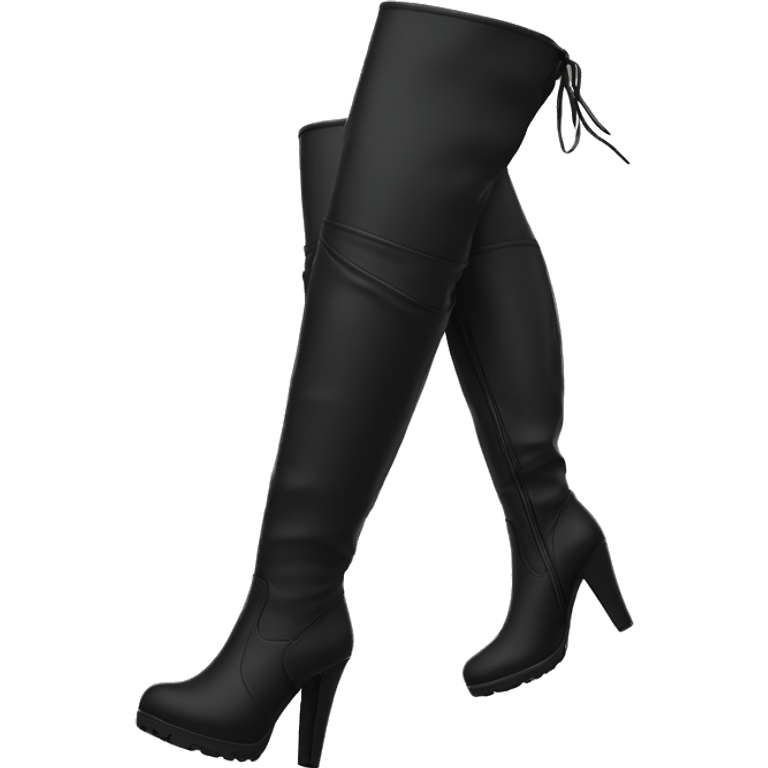 black knee high boots with heel emoji