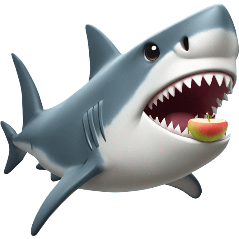 Shark eat apple emoji