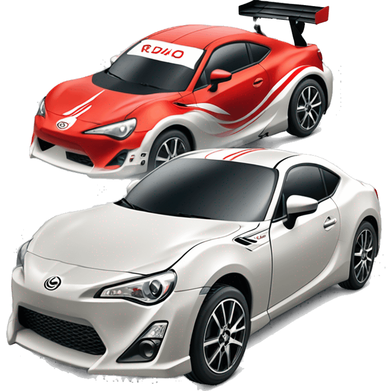 Radio Controlled Toyota 86 shaped like a Formula One race car with exposed wheels  emoji