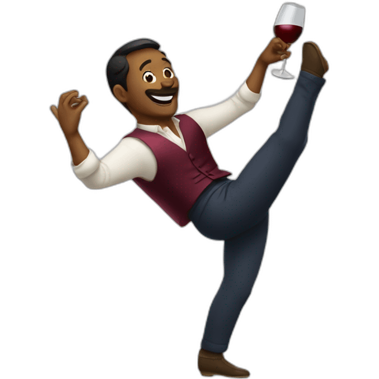 men dancing with wine emoji