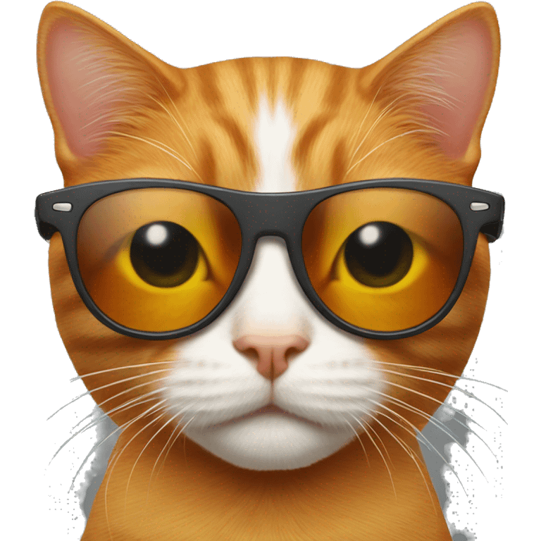 Ginger cat wearing sun glasses emoji