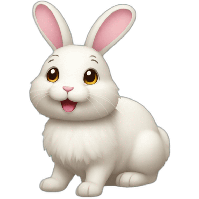 Macroon bunny happy emoji