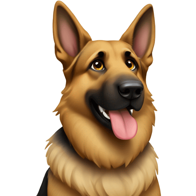 German shepherd with idea emoji