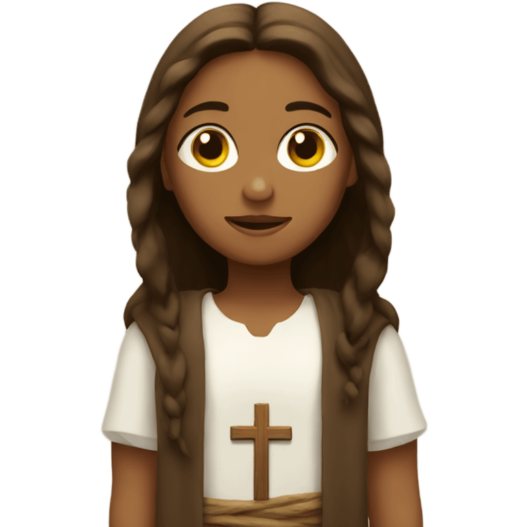 Girl with Jesus emoji