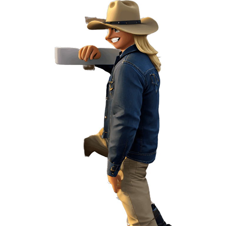 blonde boy with cowboy hat emoji