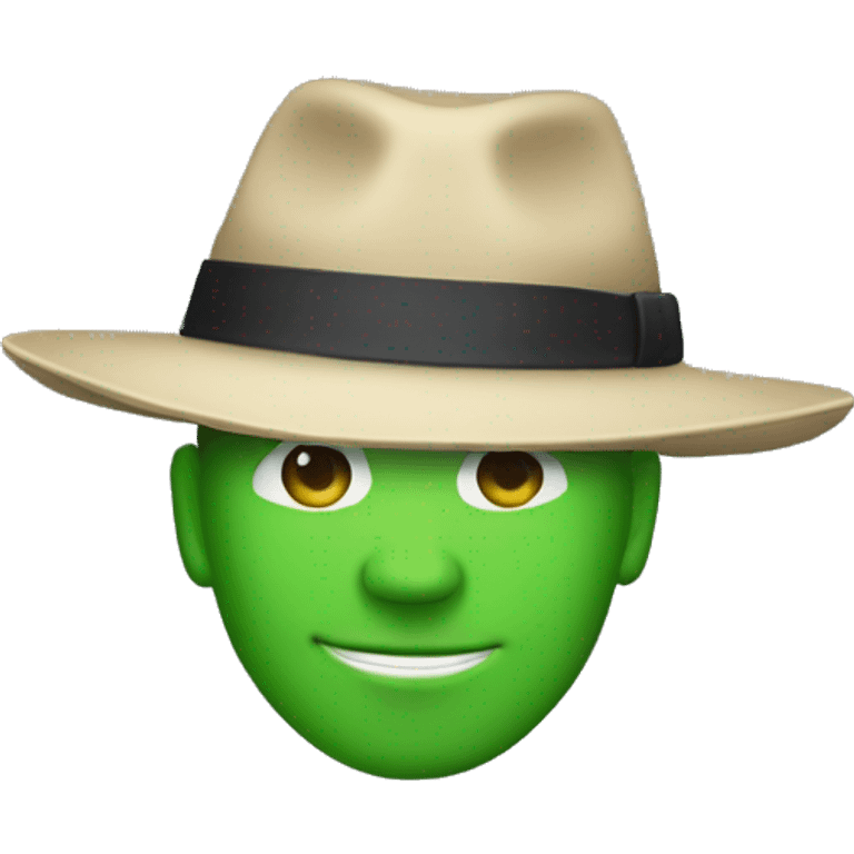 UN HOMME MISTERE AU CHAPEAU VERTE emoji