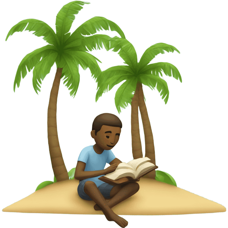 Reading under a Palm tree  emoji