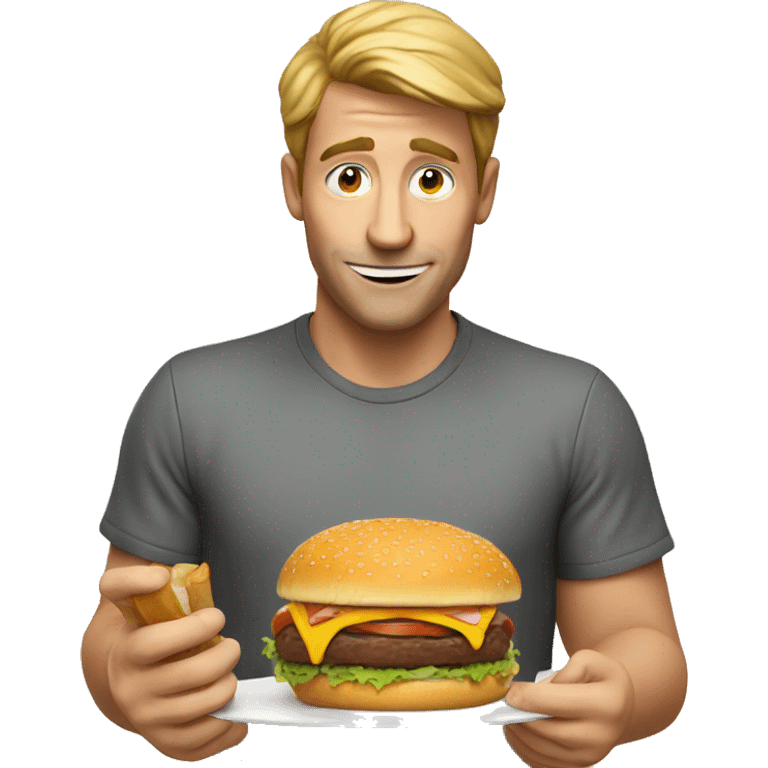 Guy eating burger emoji