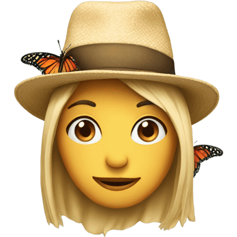 Butterfly in hat emoji