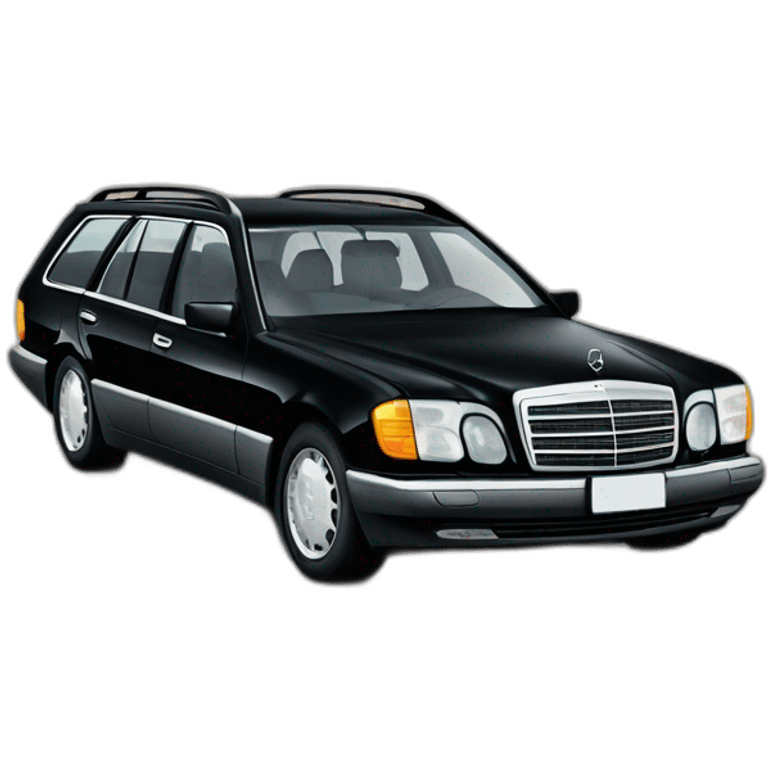 black 1995 mercedes benz e320 wagon emoji