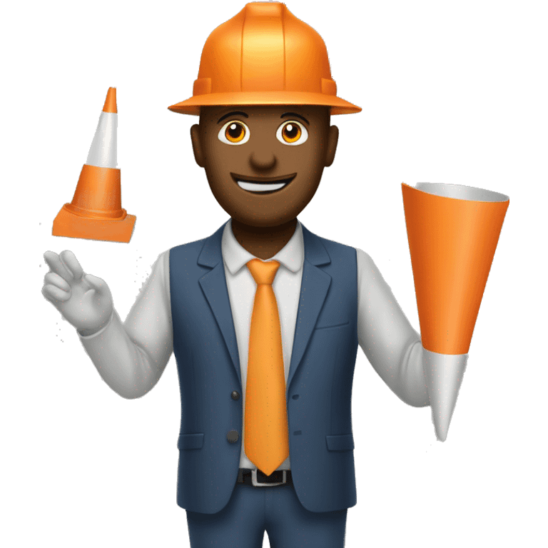 STREET CONE MAN WITH HIS WIFE emoji