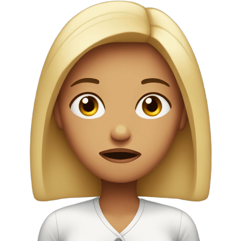 anxious looking woman emoji