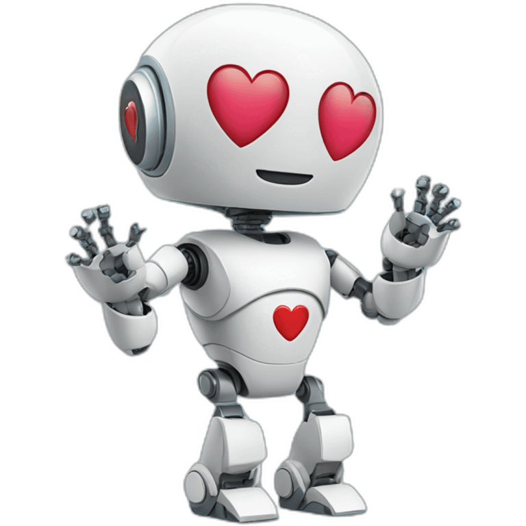 robot doing heart with hands emoji