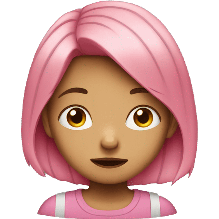 girl crying with pink hair emoji