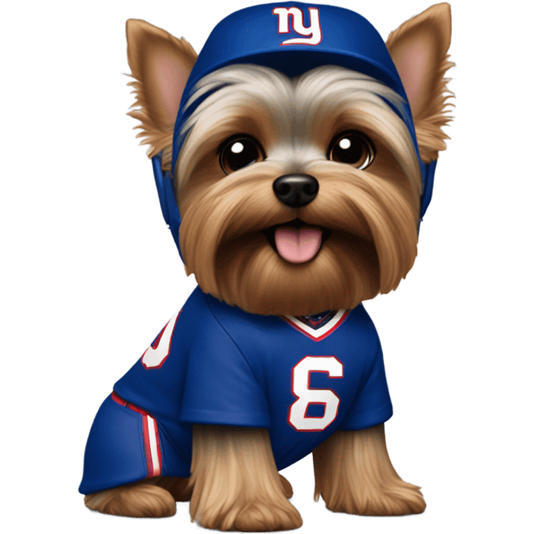 Yorkie in a New York giants jersey emoji