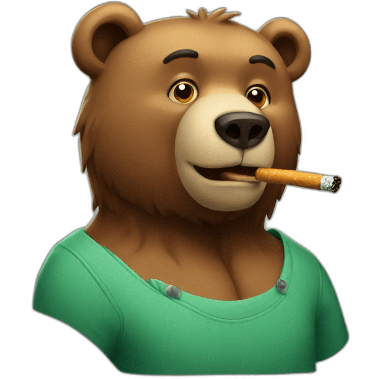 bear smoking emoji