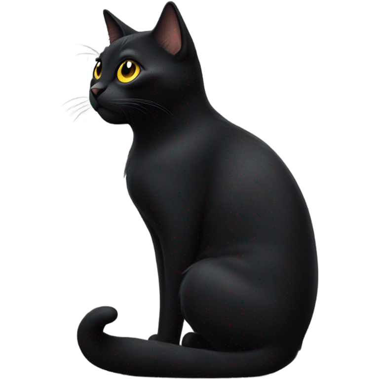 cute cat black in love emoji