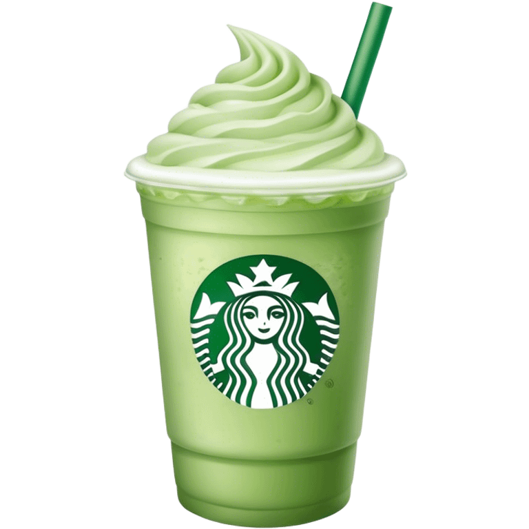 iced pastel green matcha starbucks with no whipped cream emoji