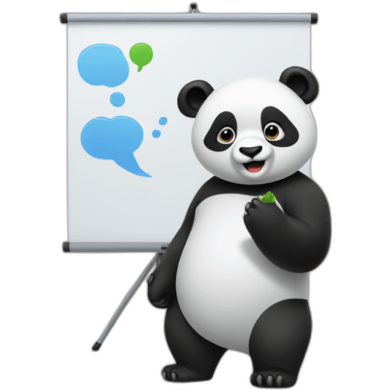 panda giving a presentation emoji