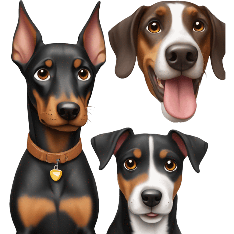 Doberman with Jack Russell emoji