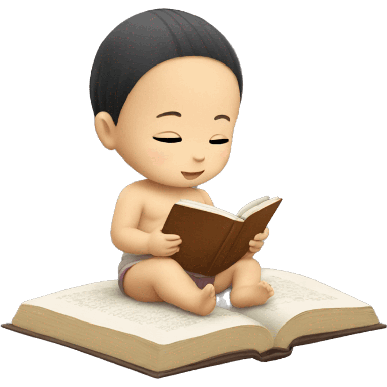 Japanese baby reading a book emoji