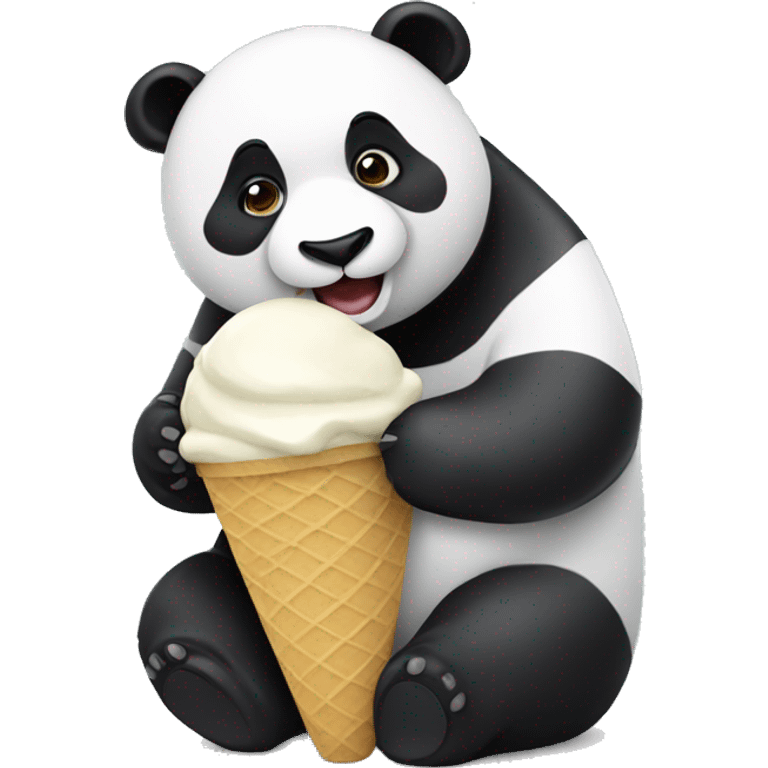 Panda eating ice cream emoji