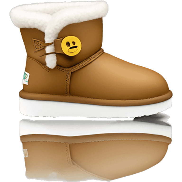 Tan Ugg ultra miniboot shoes with white fleece inside emoji