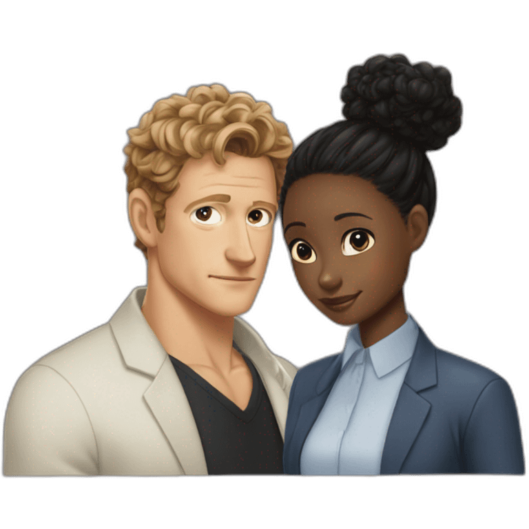 wentworth miller and Simon Baker and a black girl brown eyes and sblack hair in a bun emoji