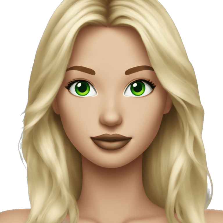 Realistic victoria secret model blonde green eyes  emoji