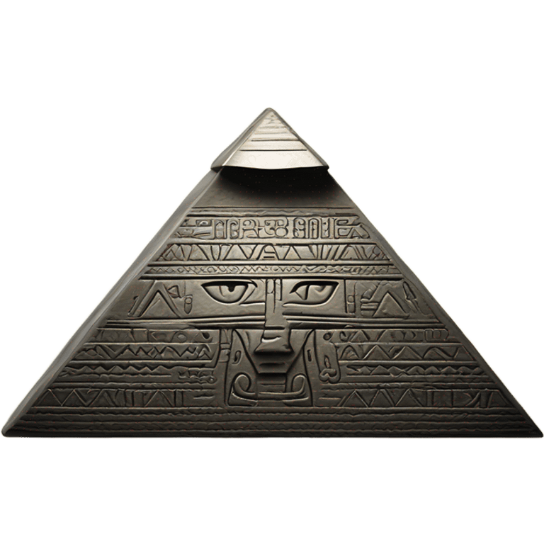 big disk of Vinyl record cutting Egypt pyramid emoji